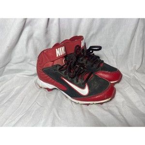 Nike Huarache Keystone Mid Red Black Baseball Cleats Youth Size 13C